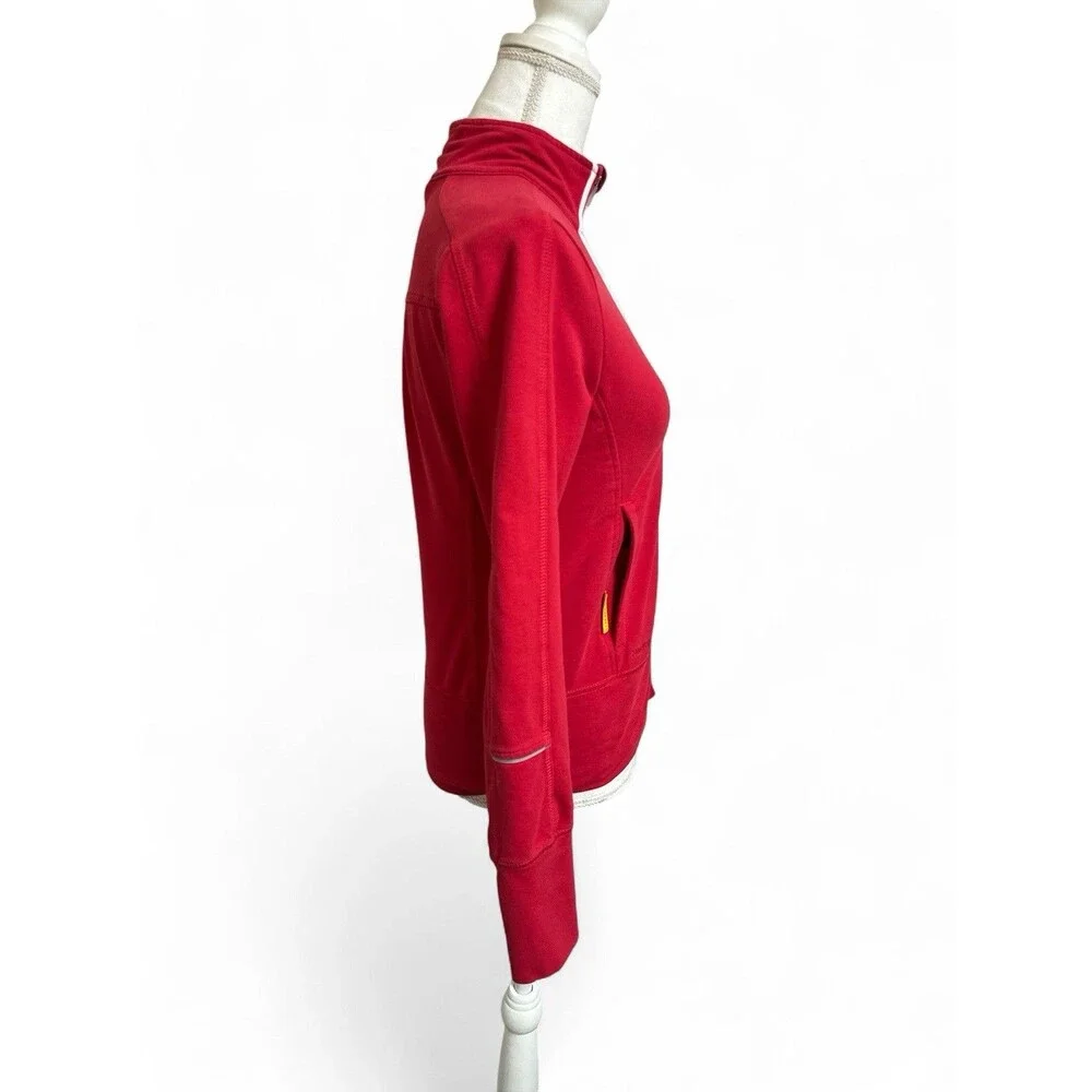 Vtg Nike Women's S Full Zip Knit Jacket Red LIVESTRONG Nike+ Reflective Accents